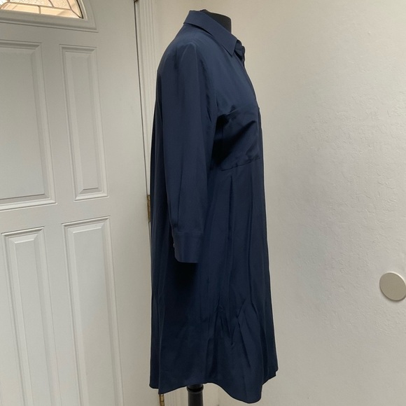 The Reset/R Label 100% Silk Button Down Navy Dress Size XS - Picture 3 of 8